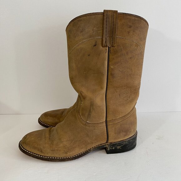 Dan Post Womens Brown Leather Pull On Work Cowboy Cowgirl Boots 6.5 - Picture 5 of 8